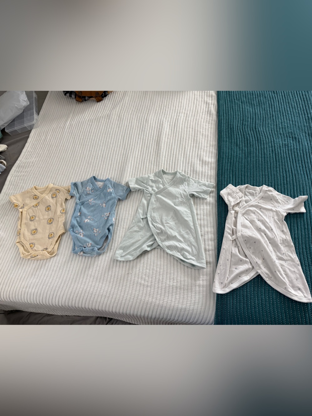 Uniqlo Baby Short-Sleeve Onesie and Kimono Onesies, 3-6 months